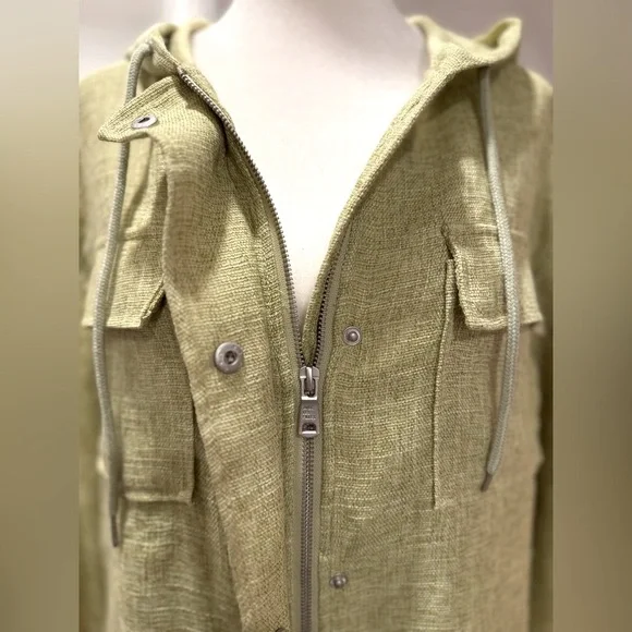 NWOT Anthropologie Avec Les Filles Tweed Cropped Hooded Jacket • Artichoke • M - Picture 8 of 12